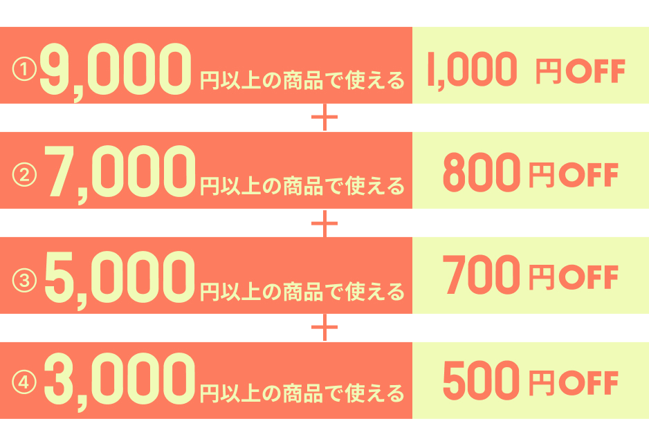 いますぐ使えるクーポン