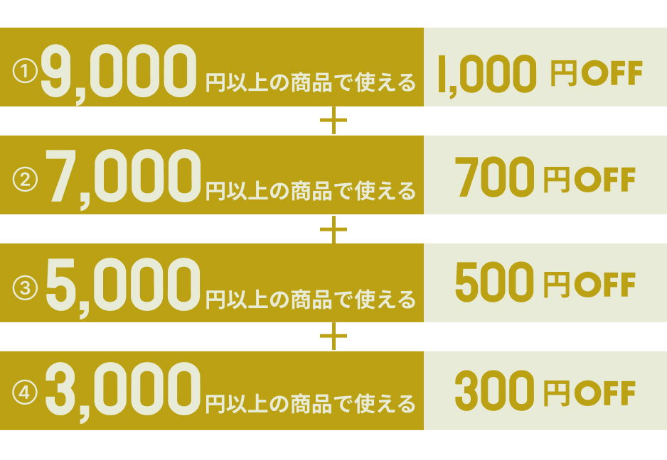 いますぐ使えるクーポン