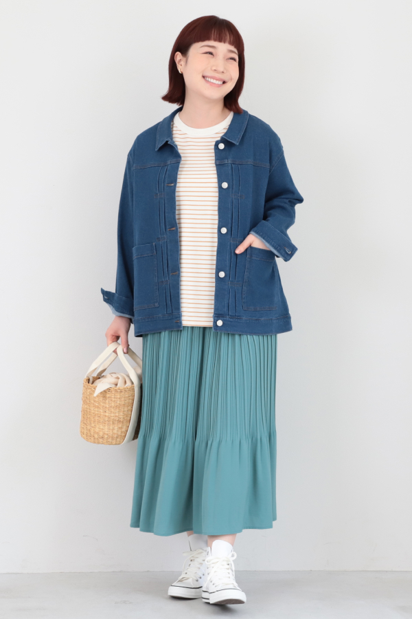 【大きいサイズ】ライトオンスストレッチデニムジャケット