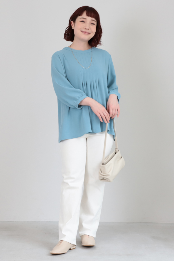 【大きいサイズ】エステルビンテージフロントタックブラウス