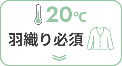 20℃ 羽織り必須