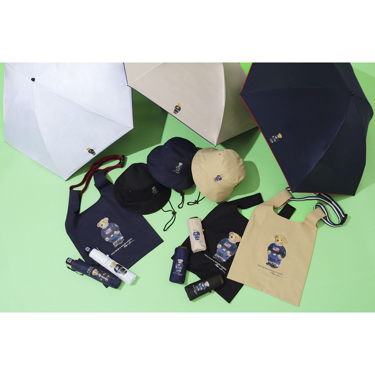 ムーンバット　【WEB限定】晴雨兼用 長傘 ワンポイントベア刺繍 フリル 日傘 一級遮光 遮熱 UV