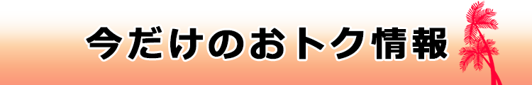 今だけのおトク情報