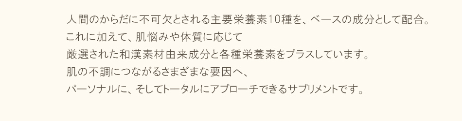 10種類の必須栄養素を配合