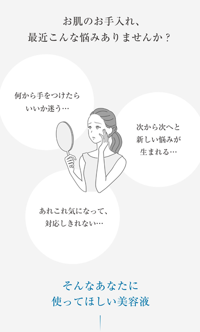 お肌のお手入れ、最近こんな悩みありませんか？