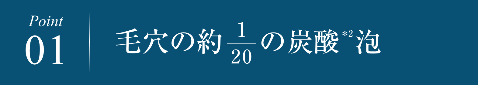 ポイント１　毛穴の約20分の1の炭酸泡