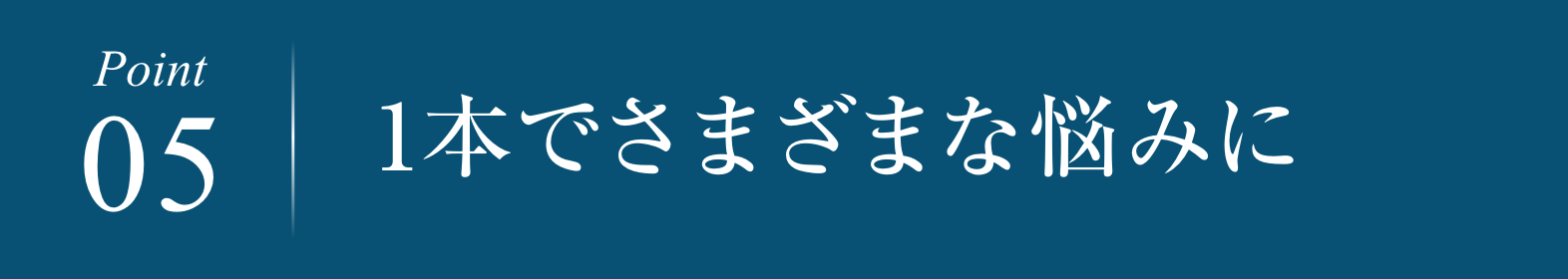 ポイント５　1本でさまざまな悩みに