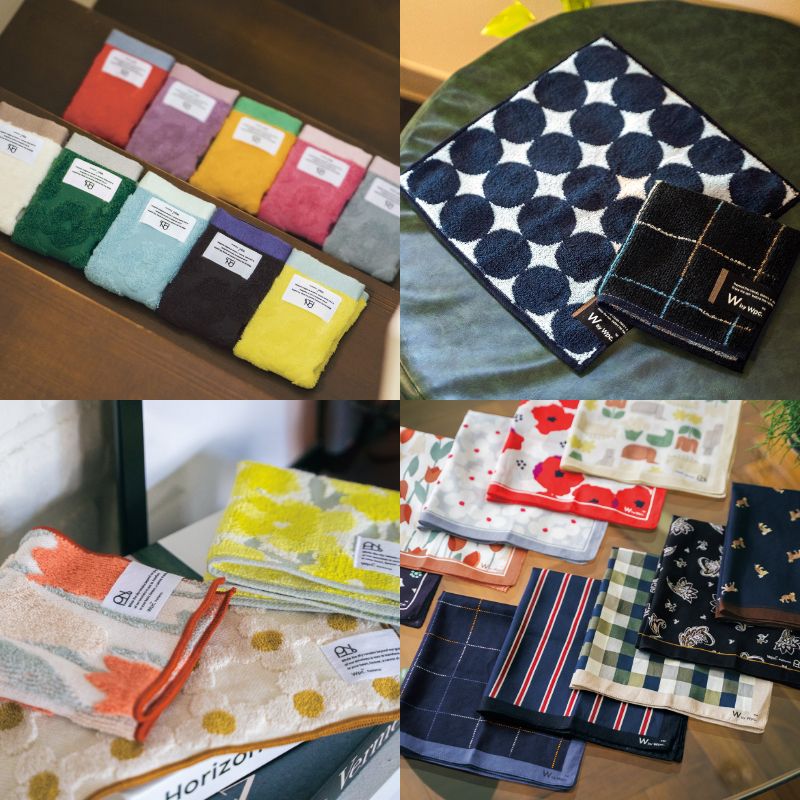  手のひらサイズから大判サイズまで種類豊富なハンカチ