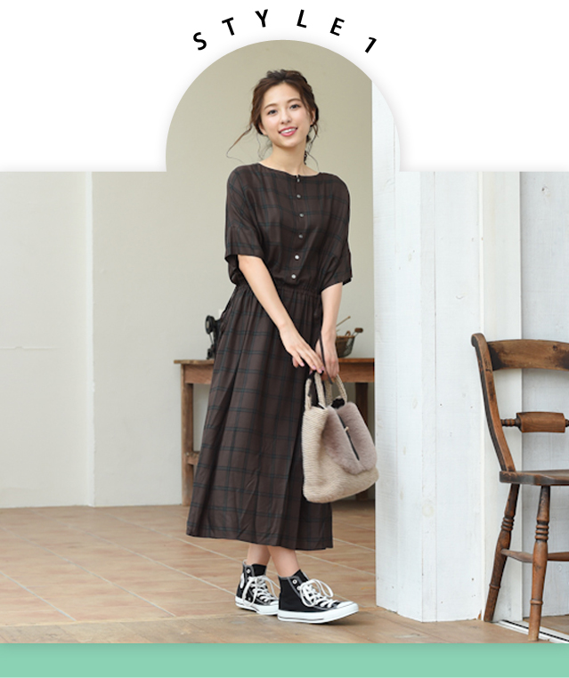 ×ワンピースのコーディネート