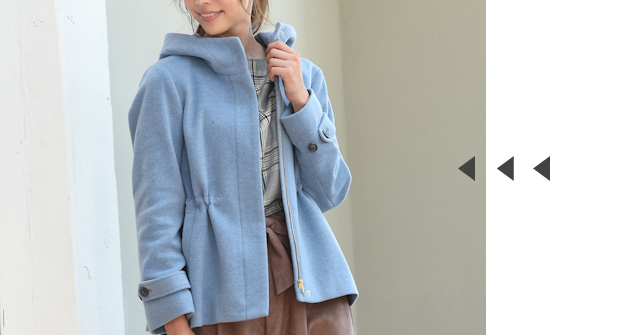 フーデッドコートのコーディネート２