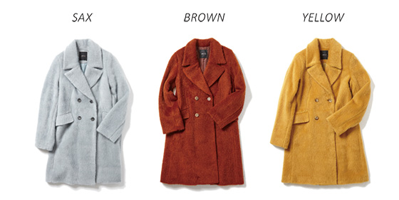 SHAGGY CHESTER COATのカラーバリエーション