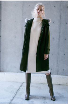 HOOD ECOFAR DUFFEL COATのコーディネート