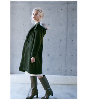 HOOD ECOFAR DUFFEL COATのコーディネート