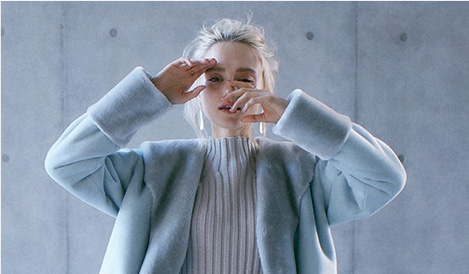 SHAWL COLLAR ECO MOUTON COATのコーディネート