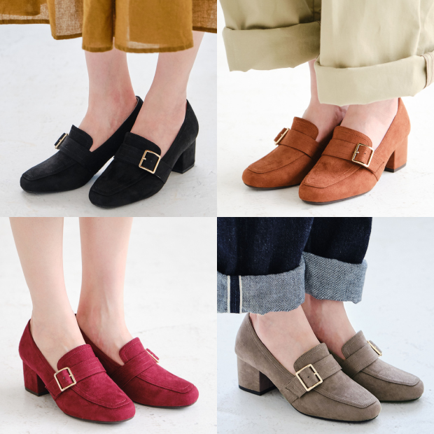 スクエアトゥベルトローファー