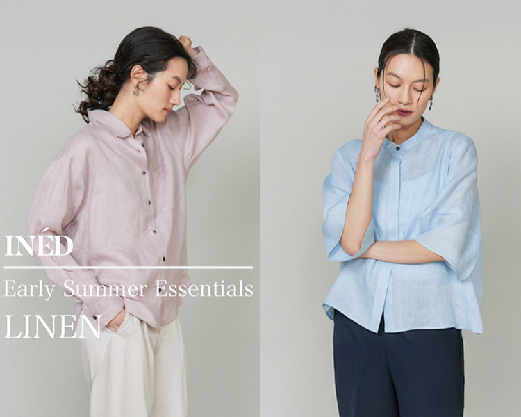 イネド(INED)　レディース　リネンシャツ