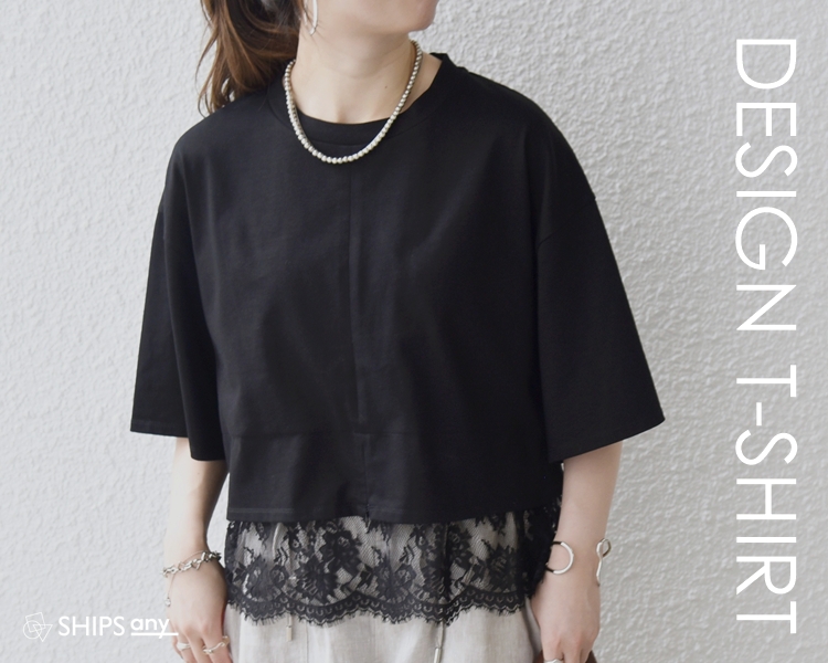 シップス エニィ(SHIPS any)   レディース　DESIGN T-SHIRT