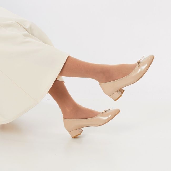 ヒールバレエパンプス