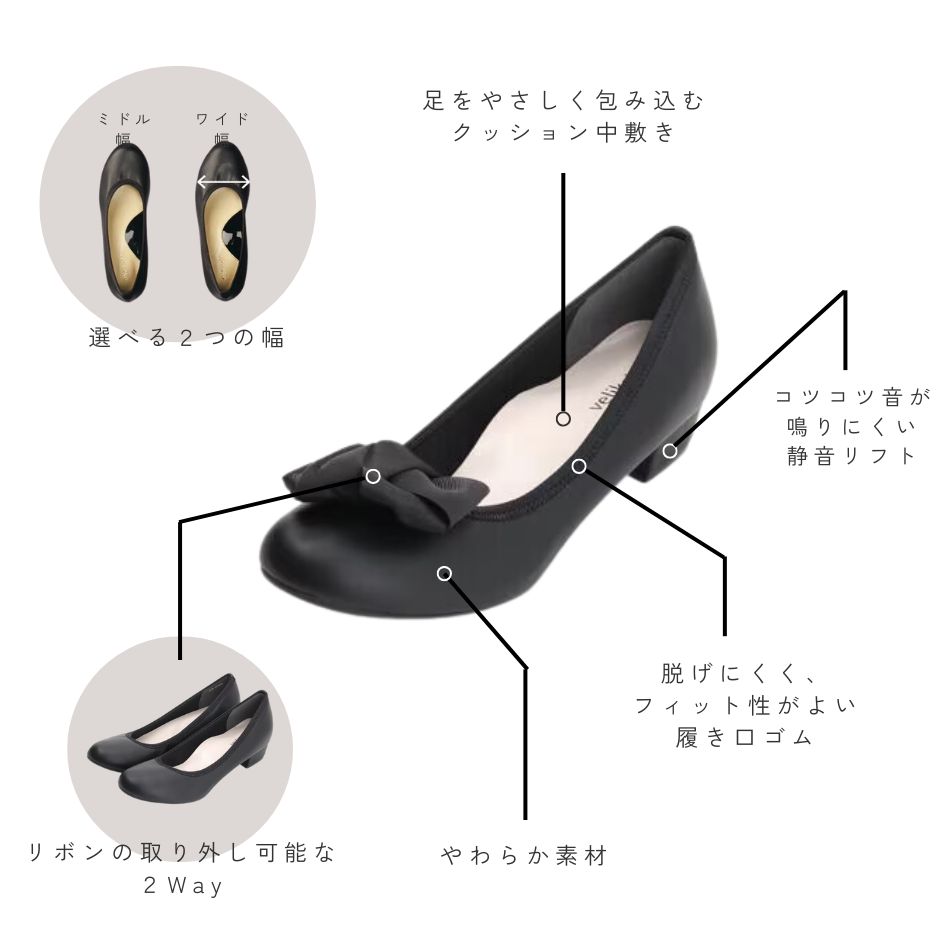 ヴェリココ　大人気パンプスの特徴