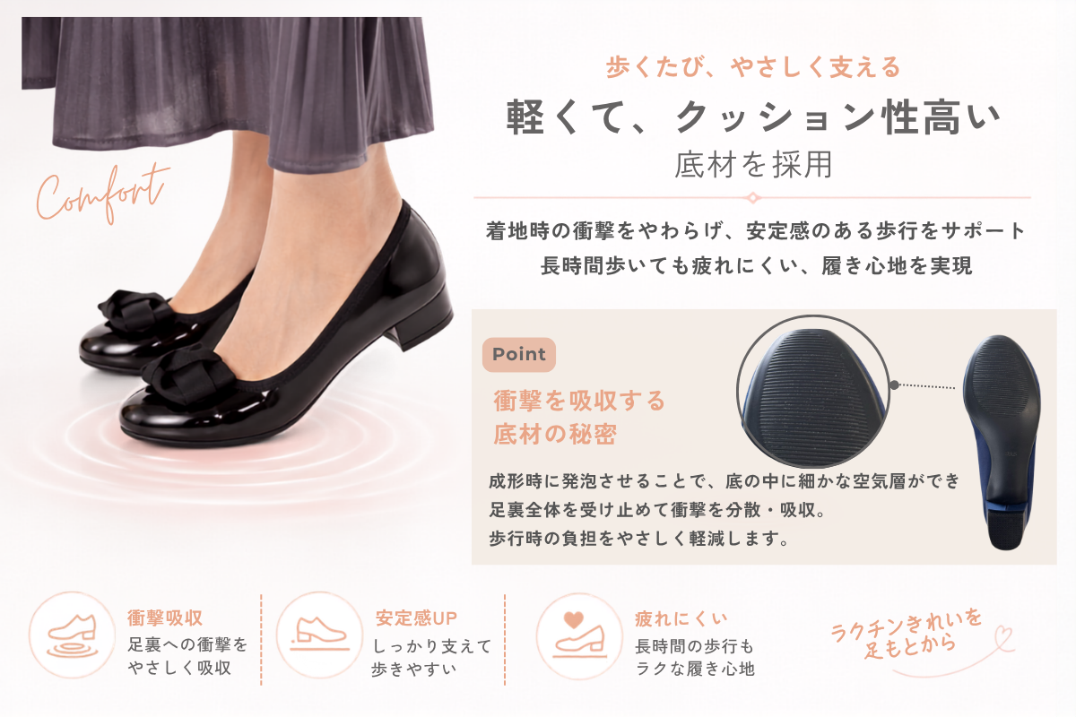 歩きやすい底材