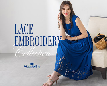 ビアッジョブルー　レディース　 LACE EMBROIDERY