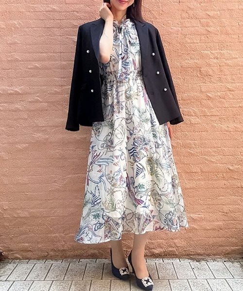 オーディアミューズ　シャツ風ドットワンピース　オフ42 オーディアミューズ シャツ風ドットワンピース オフ42