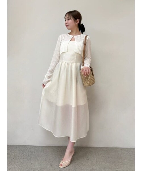 超美品　アダムエロペ　カーディガン　ウールカシミヤ　オフホワイト　Vネック セール】ウールカシミヤカーディガン（カーディガン/ボレロ