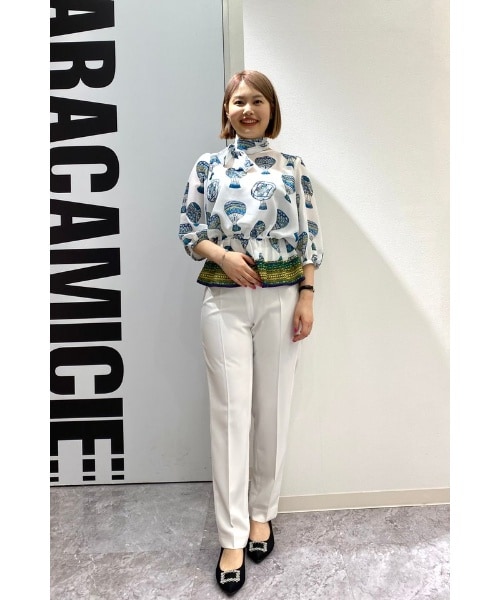 新品【NARACAMICIE】ジョーゼットアシンメトリ―ボウタイ長袖ブラウス NARACAMICIE】ジョーゼットアシンメトリ―ボウタイ長袖ブラウス(1