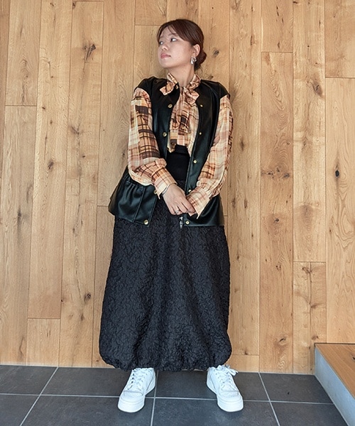 セットアップ対応】カラーブロックアートプリントブラウス／リズム