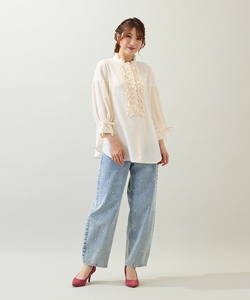 接触冷感/イージーケア/手洗いOK】フリルブラウス | ローズティアラ