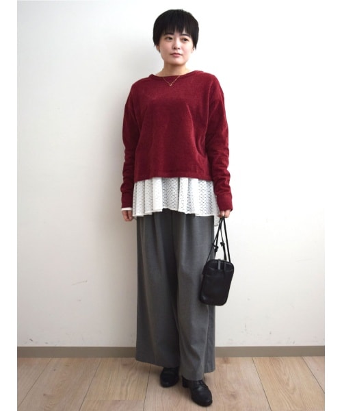 ニット×ゆるシルエットパンツ
