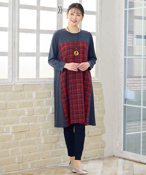 2WAY・3L/4Lサイズあり】Aラインジャンパースカート（グレー