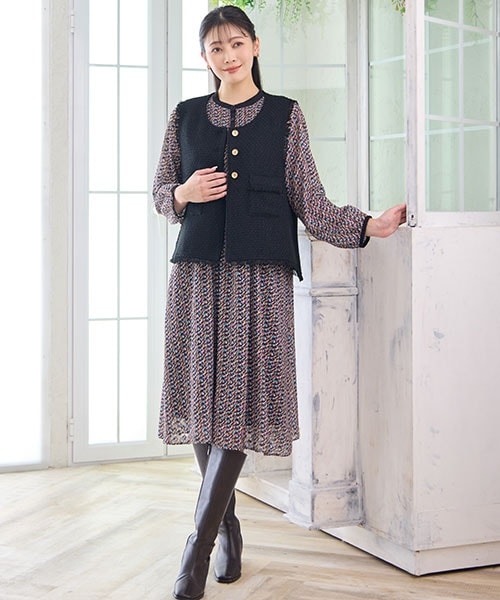 洗える】千鳥柄ジャンパースカート | ミゼール(missel) | マルイウェブ