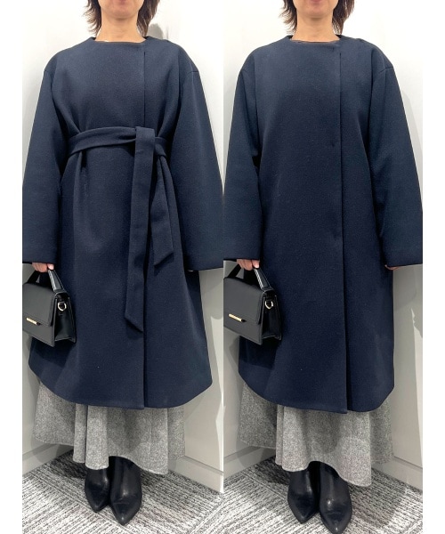 SHIPS any: シャギー ノーカラー コクーン コート | シップス エニィ