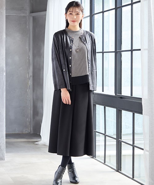 アンサンブル可能・4Lサイズあり】ノーカラー ボレロジャケット