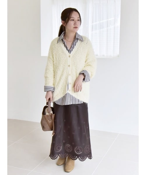 quaranciel:〈洗濯機可能〉フロッキー ドット ストライプ フレア