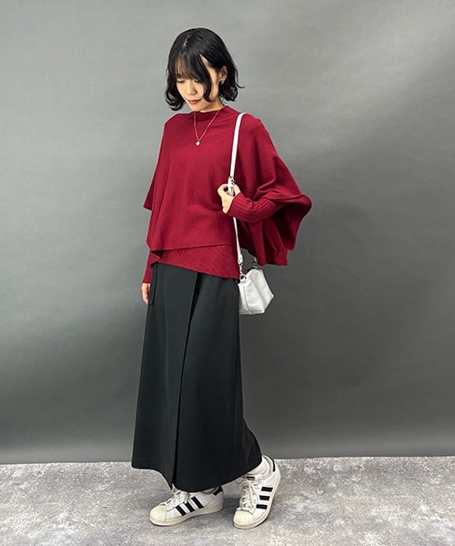 ウエストバックゴムランダム切り替えデニムフレアスカート | ニコル