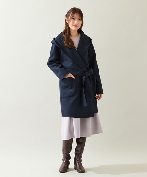 M-StyleLuxe監修】【リボンクリップ付】キルティングリボンコート