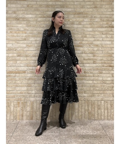 グレーププリントティアードワンピース | グレースコンチネンタル