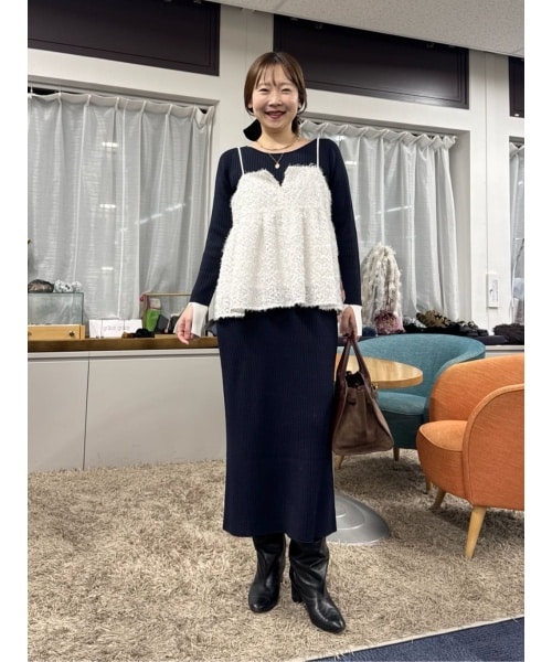 サテン×カットソーコンビタンクトップ | フェンネル(FENNEL) | マルイ