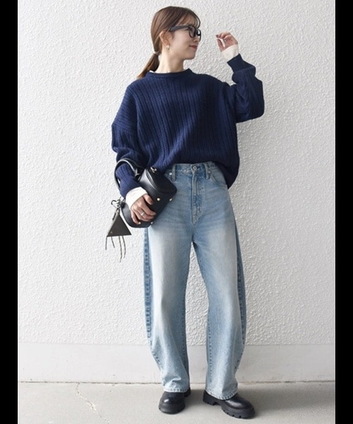 極美品 25AW シップスエニィ AQUA カシミヤ混 スキッパーカーディガン SHIPS any:〈手洗い可能〉AQUA カシミヤ ミックス スキッパー