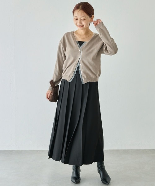 洗える】ウエストタックニットカーデ | ラビアンジェ(LAVEANGE