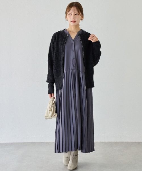 洗える】ウエストタックニットカーデ | ラビアンジェ(LAVEANGE