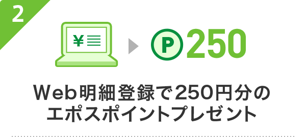 Web明細登録で250円分のエポスポイントプレゼント