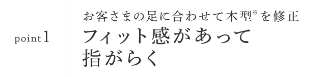 point1　フィット感があって指がらく