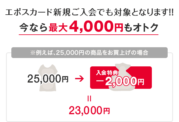エポスカード新規ご入会でも対象となります!!