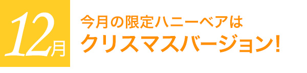 今月の限定ハニーベアはクリスマスバージョン！